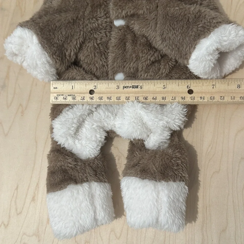 Reindeer Dog Costume – Brown Plush Fleece Christmas Pet Costume Size Small